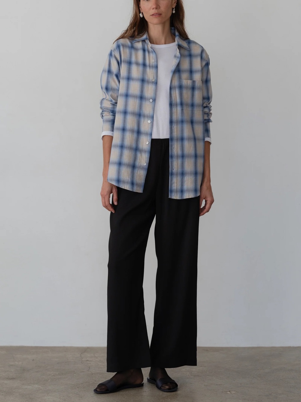 NWT DONNI The Crepe Simple Pant in Jet Black Size Medium